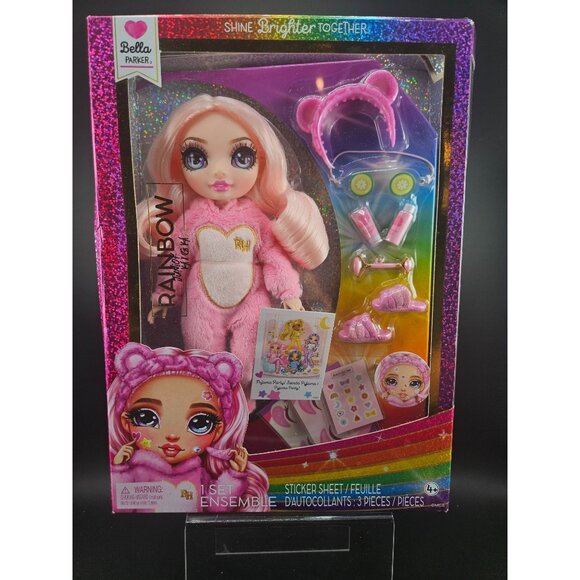 Rainbow High Junior High Bella Parker Pajama Party Doll Set  Accessories & Stick - Picture 1 of 8